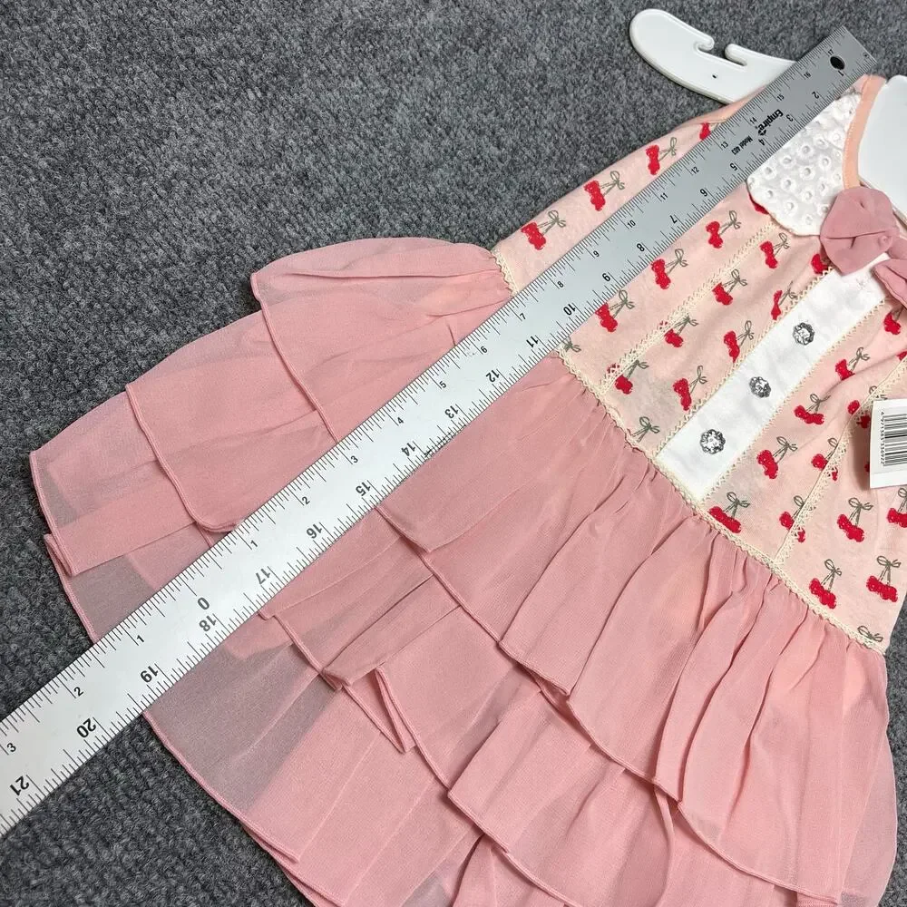 DOGO Pink Cotton Cherry Print Dress Size XL